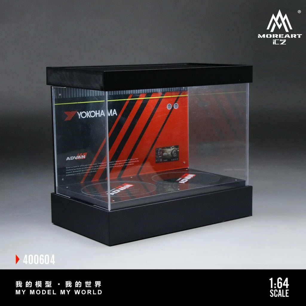 (Coming Soon) MOREART 1:64 Dual-Stage Rotating Exhibition Hall Scene Model - ADVAN Livery