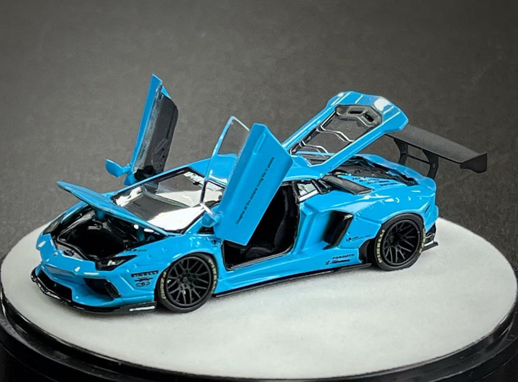 (Coming Soon) PGM 1:64 LBWK Lamborghini Aventador LP700-4 Blue - Luxury