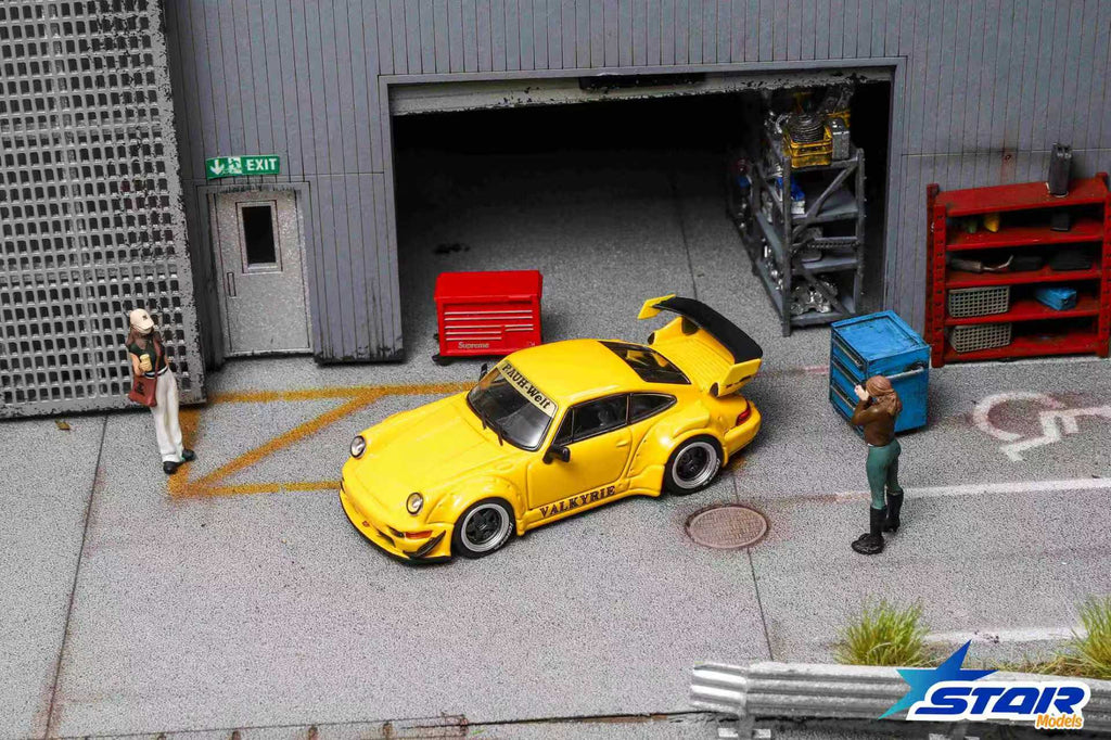 (Pre-Order)STAR MODEL 1:64 Rauh-Welt Widebody Modified RWB964 GT Wing Diecast Model - Valkyrie Yellow