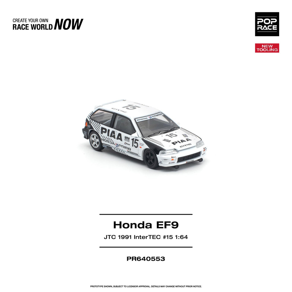 (Coming Soon) POPRACE 1/64 HONDA CIVIC (EF9) #15 JTC 1991 InterTEC NEW TOOLING