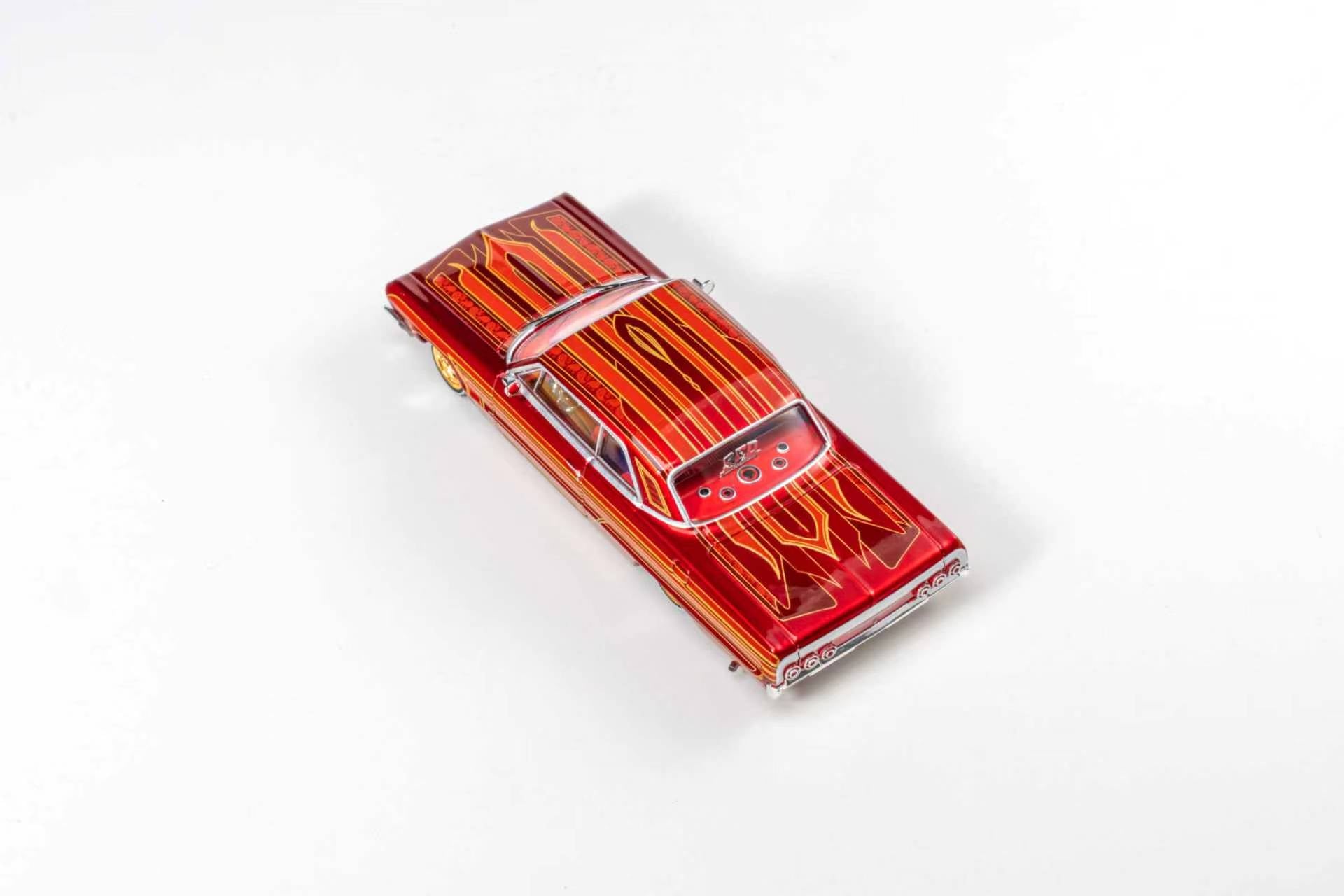 (Coming Soon) 97M 1:64 1964 Chevrolet Impala Low Rider Transparent Red