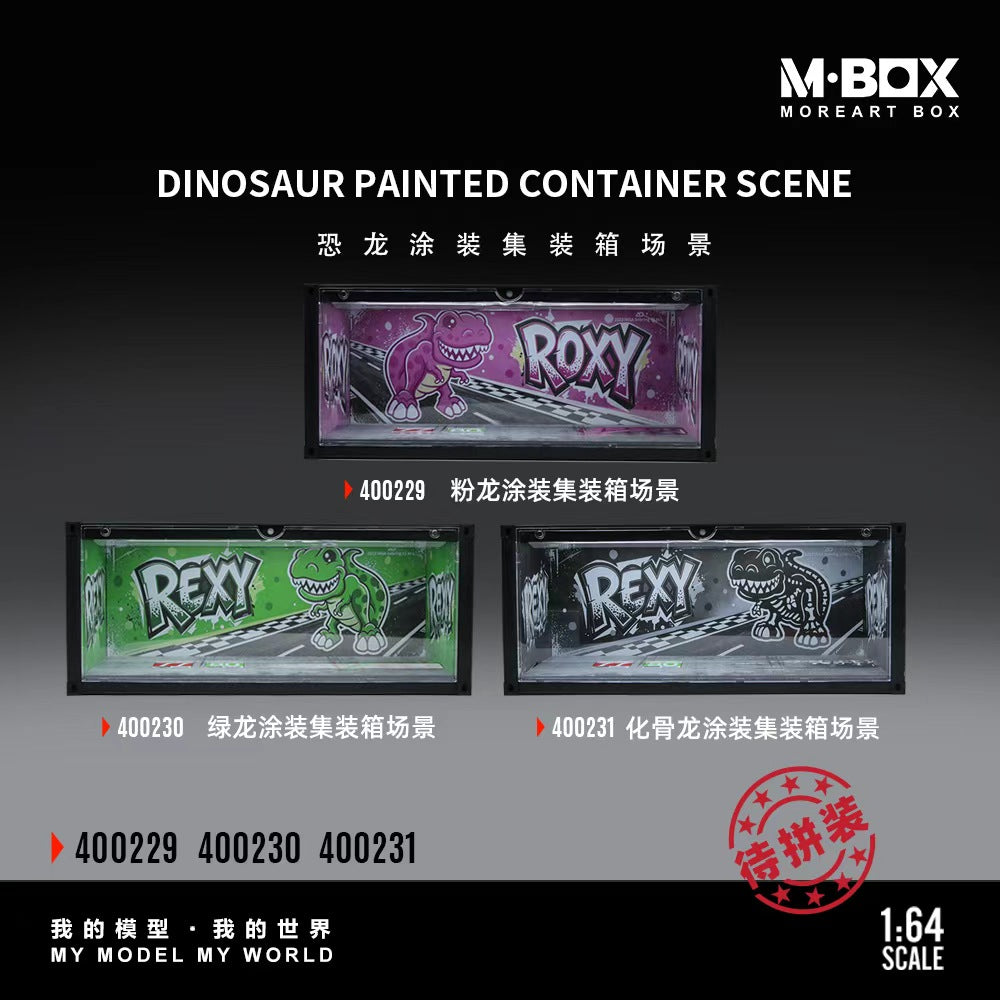 (Pre-Order) MBOX 1/64 Dinosaur Painted Container Scene - Green Dragon **DEADLINE June 28th, 2026**