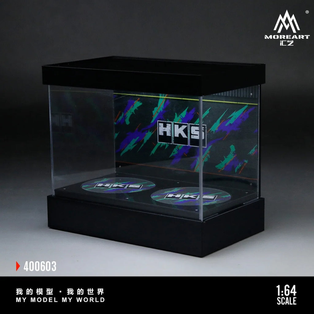 (Coming Soon) MOREART 1:64 Dual-Stage Rotating Exhibition Hall Scene Model - HKS Livery