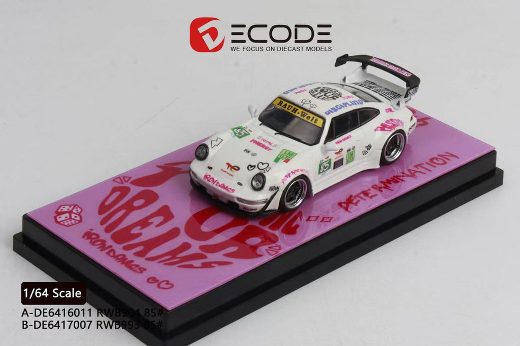 (Coming Soon) DECODE 1:64 Porsche 964 #85 Iron Dames Livery