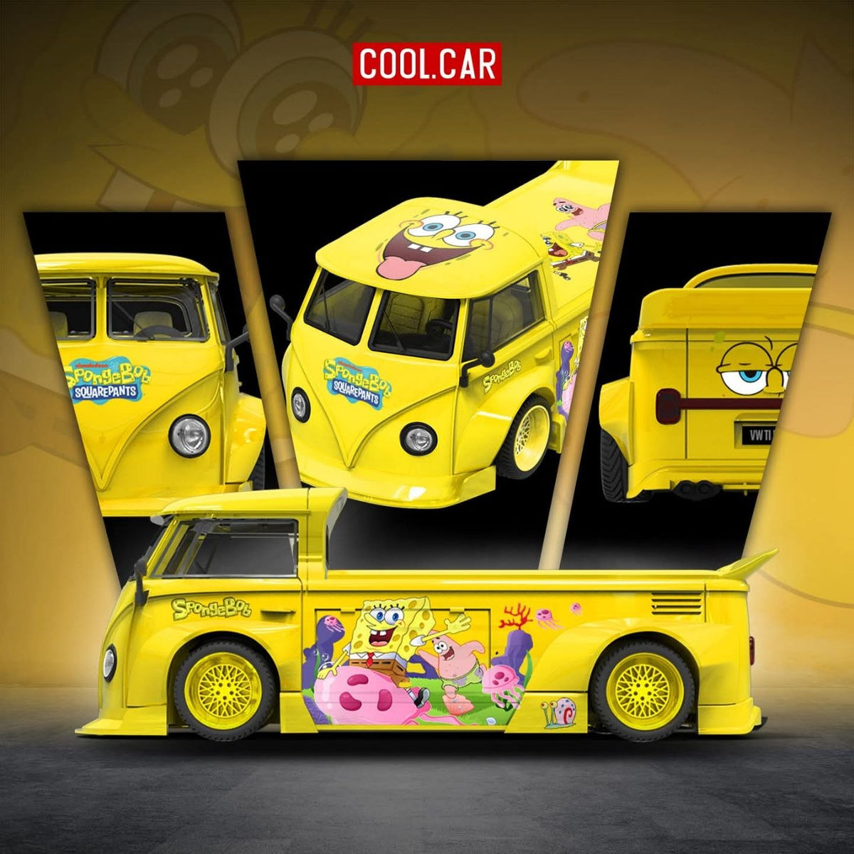 (Coming Soon) COOLCAR 1:64 Volkswagen T1 pickup truck SpongeBob