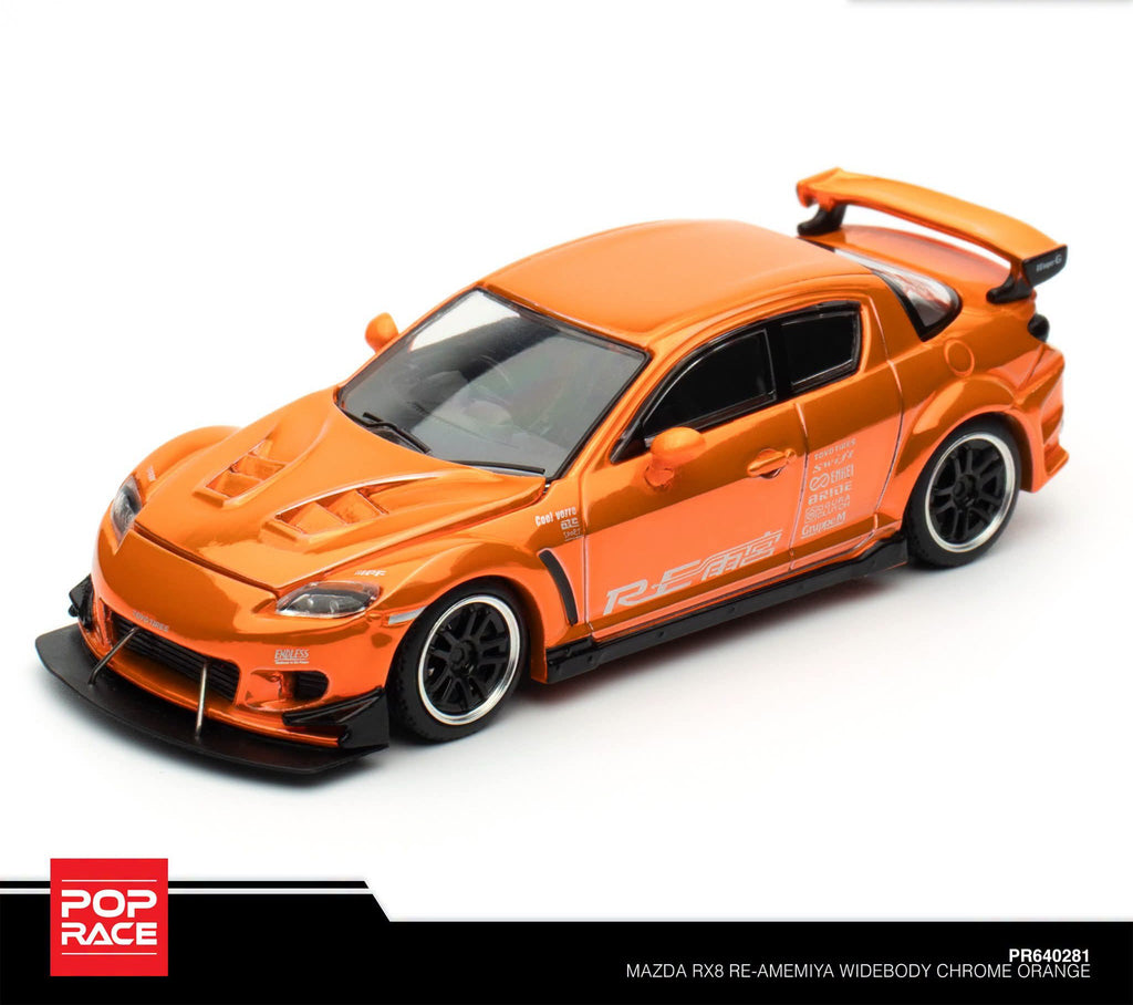POPRACE 1/64 Mazda RX-8 RE-AMEMIYA CHROME ORANGE PR640-281