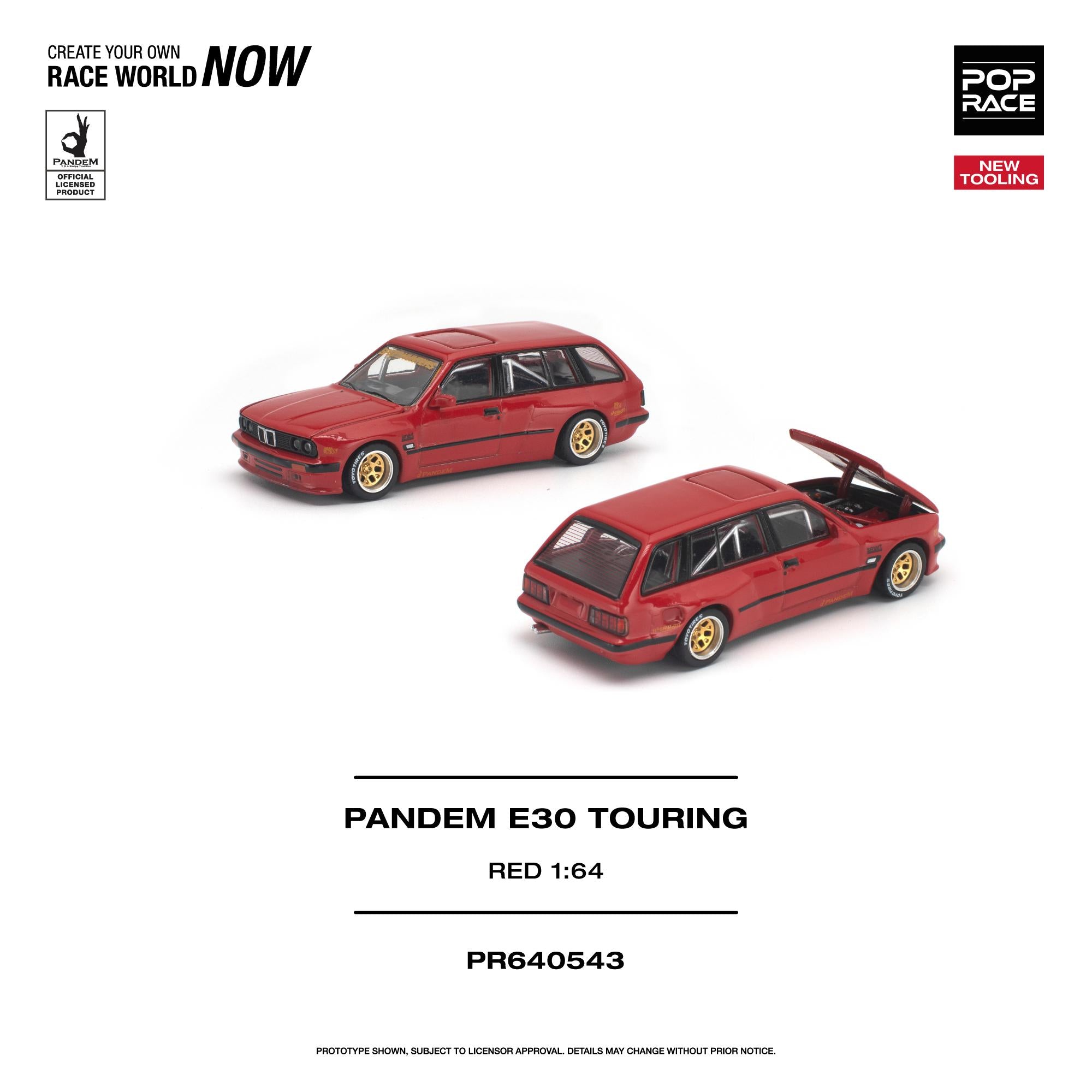 (Pre-Order) POPRACE 1/64 PANDEM E30 Touring Red NEW TOOLING **(DEADLINE June 27th, 2026)**