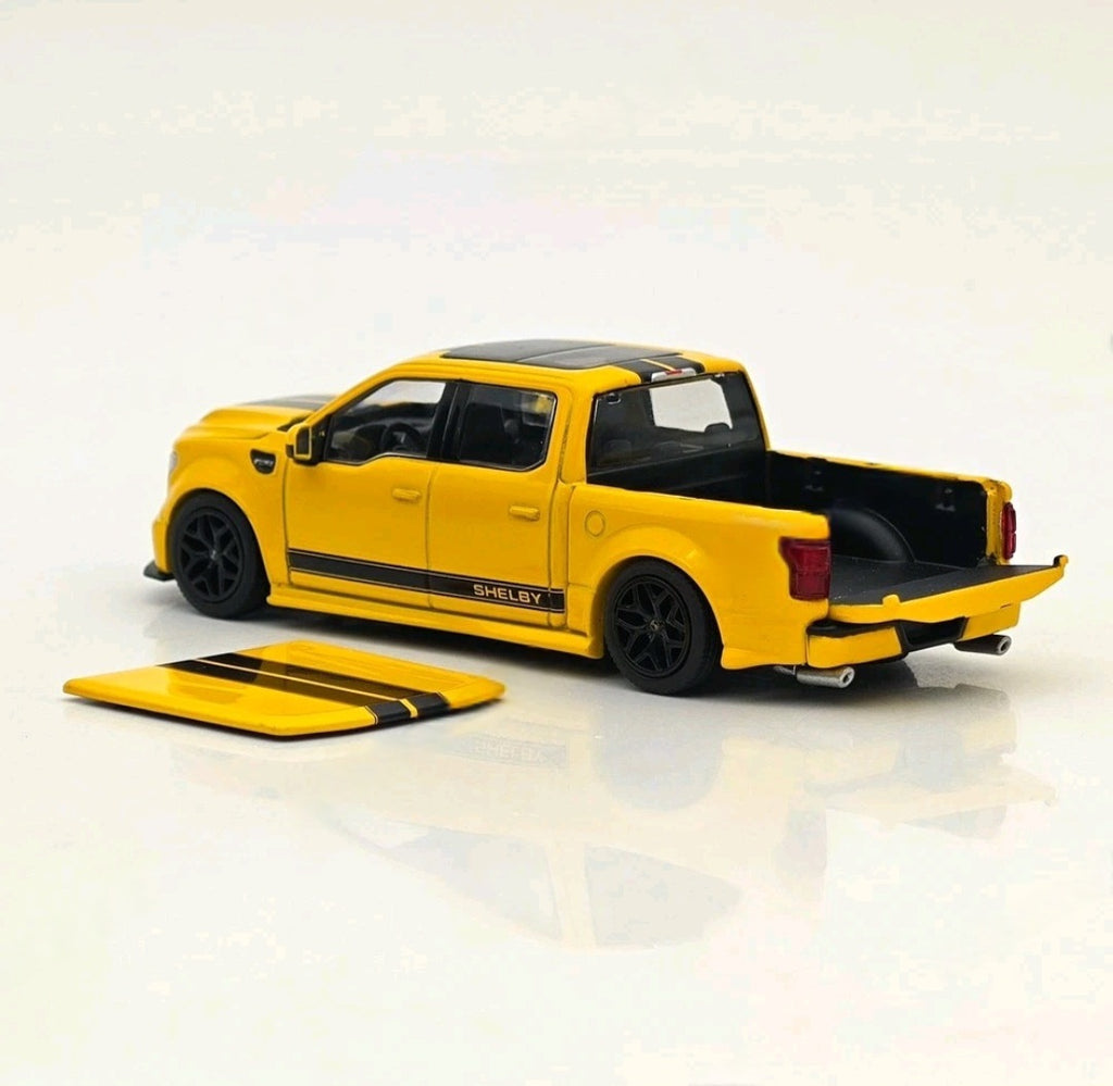 Funny Model 1/64 Ford F150 Super Snake Yellow/Black Diecast Model Car