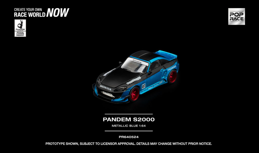 (Coming Soon) POPRACE 1:64 Pandem S2000 Metallic Blue