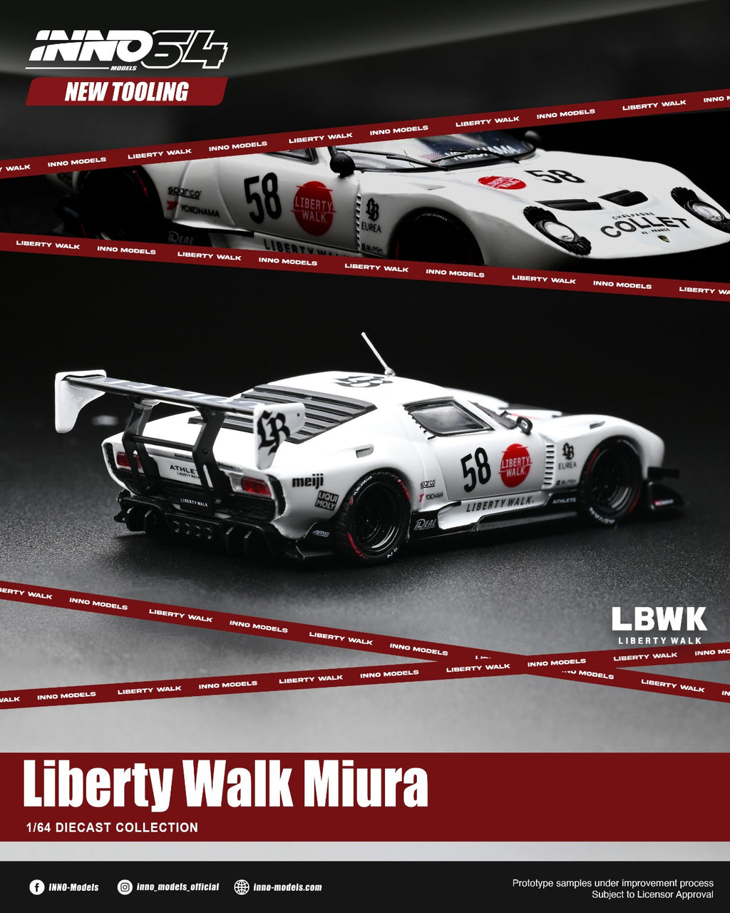 (Coming Soon) INNO64 1/64 LB-Silhouette WORKS Miura GT **CHASE CARS ARE RANDOMLY PACKED**