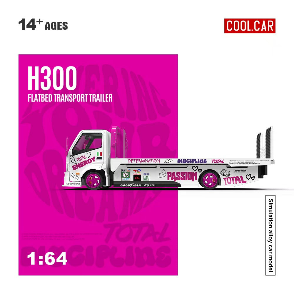 (Coming Soon) COOLCAR 1/64 Hino H300 FLATBED TRANSPORT TRAILER