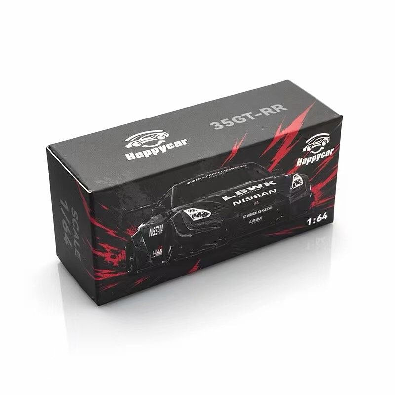 (Coming Soon) HAPPYCAR 1:64 JDM GT-R35 LBWK 35GT-RR Carbon fiber pattern – Blister pack