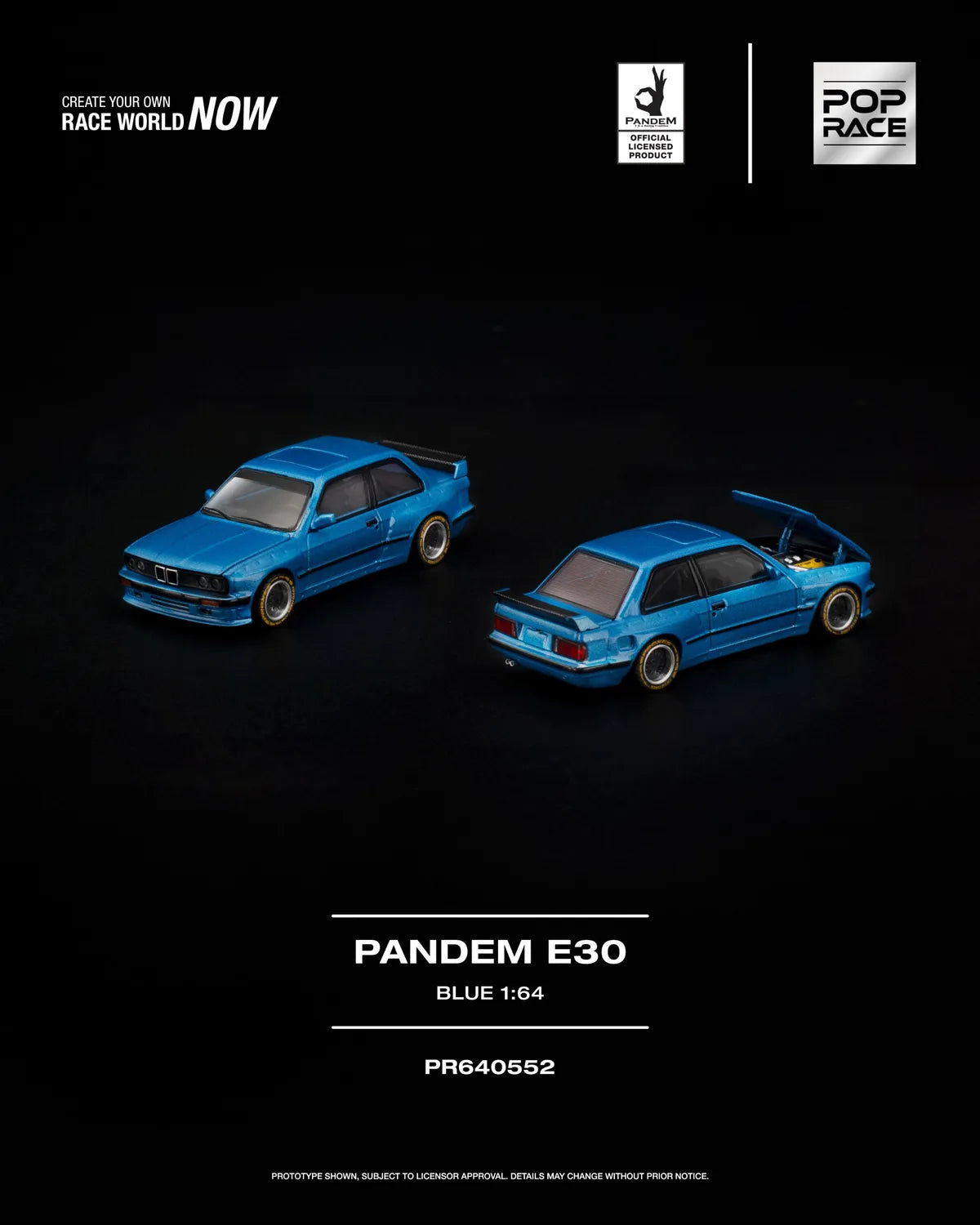 (Coming Soon) POPRACE 1:64 PANDEM E30 BLUE PR640-552
