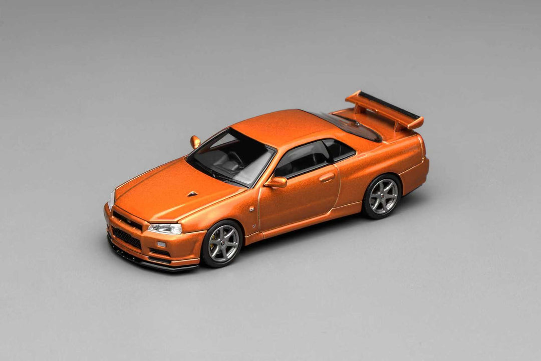 (Coming Soon) MOTORHELIX 1:64 Nissan Skyline GT-R(R34) V-Spec ll Customized Metallic Orange