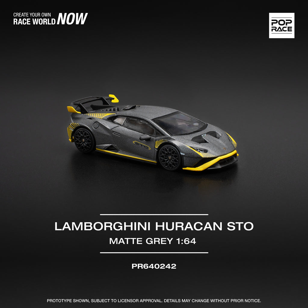 (Coming Soon) POPRACE 1/64 Lamborghini Huracan STO Matte Grey