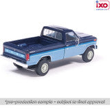 (Coming Soon) IXOAMERICA 1:64 1981 Ford F-150 Custom Explorer Short Bed Styleside 4x2 - Tu-Tone Midnight Blue Metallic and Medium Blue Glow