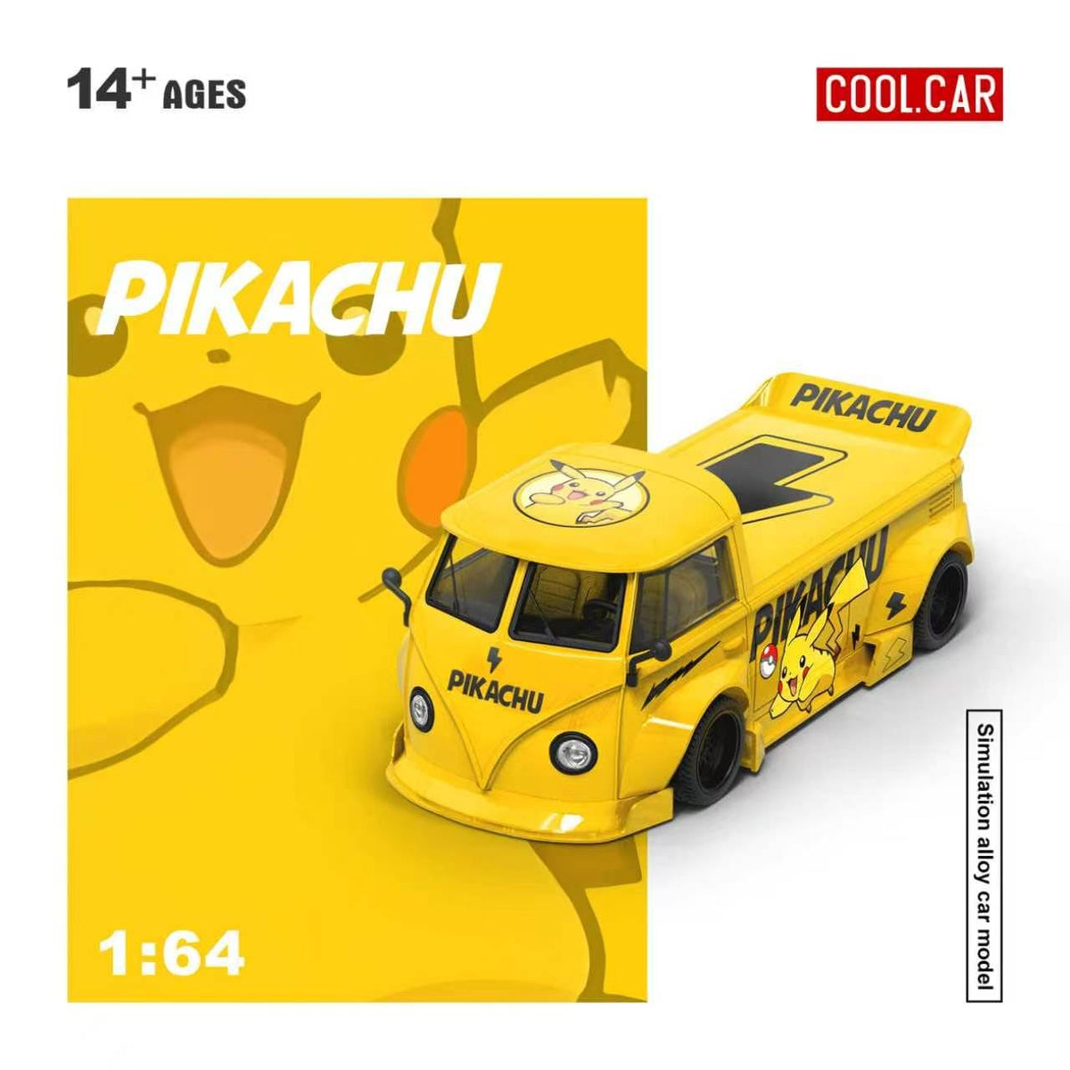 (Coming Soon) COOLCAR 1:64 VW T1 Pickup Pikachu Livery Diecast