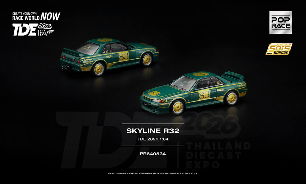 (Pre-Order) POPRACE 1:64 TDE 2026 GrandPrix R32 Skyline **DEADLINE JULY 10, 2026**