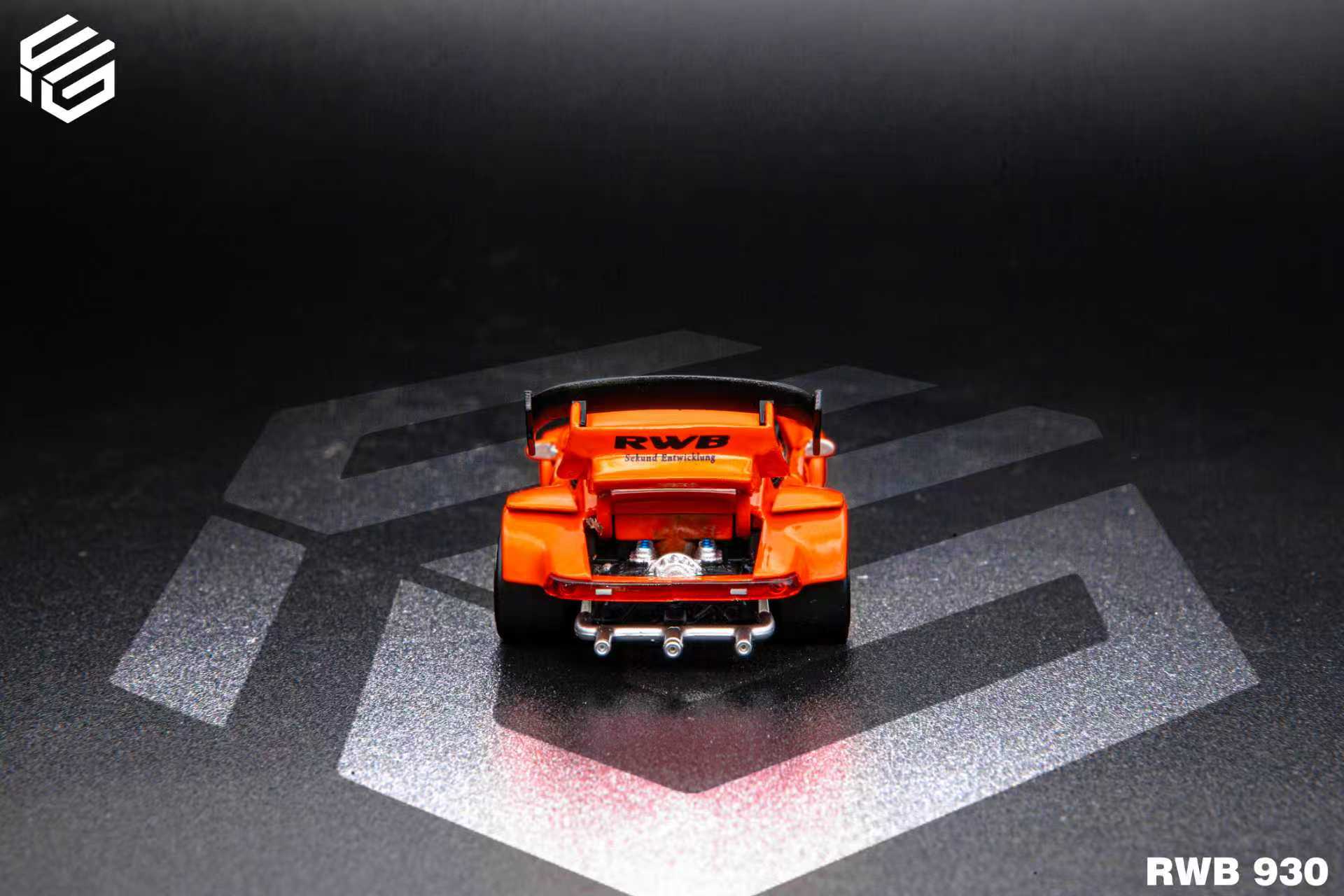 (Coming Soon) FG x TPC 1:64 Custom Edition RWB930 Full Open Diecast - Orange