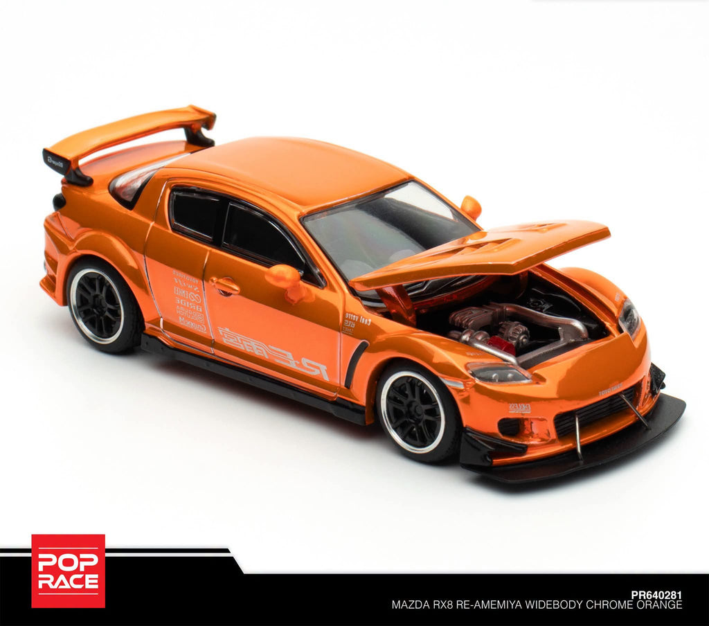 POPRACE 1/64 Mazda RX-8 RE-AMEMIYA CHROME ORANGE PR640-281