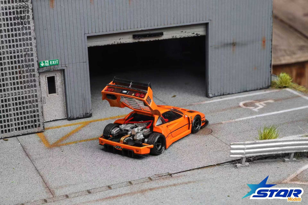 (Coming Soon) STAR MODEL 1:64 Supercar F40 LB-Works Wide-Body Modified Diecast Model - Orange