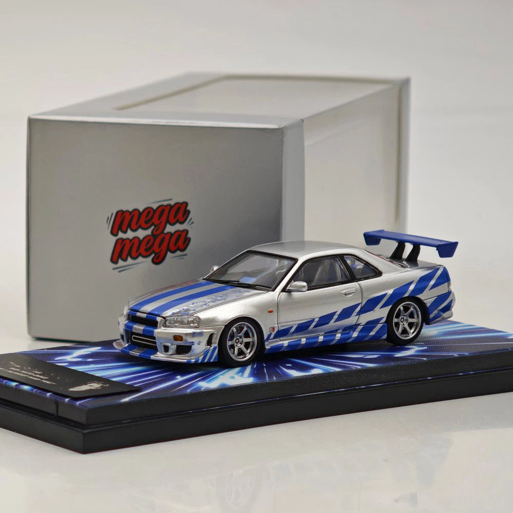 (Coming Soon) MEGAMEGA 1:64 Nissan Skyline GT-R R34 - 2 Fast 2 Furious livery