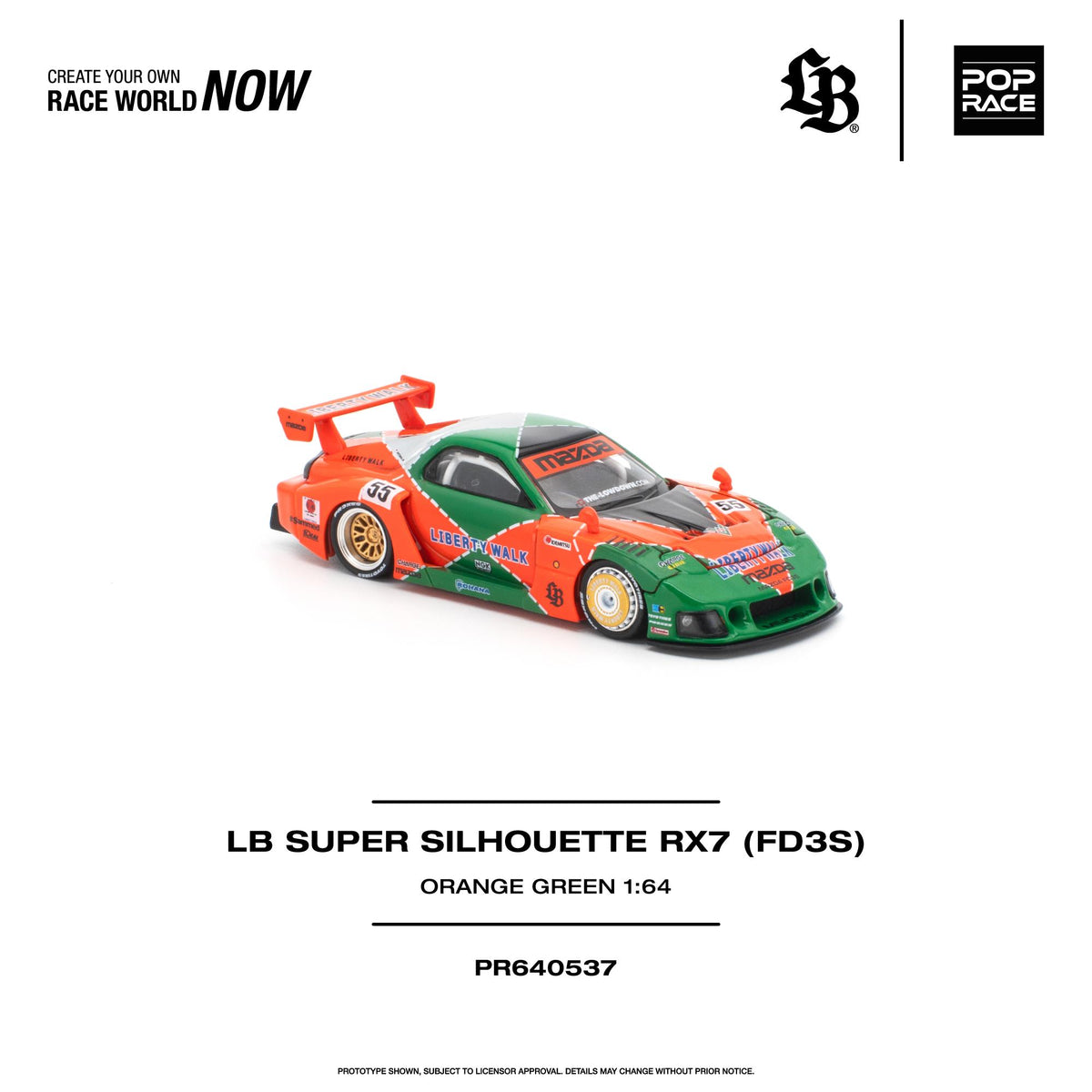 (Coming Soon) POPRACE 1/64 LB SUPER SILHOUETTE RX7 (FD3S)