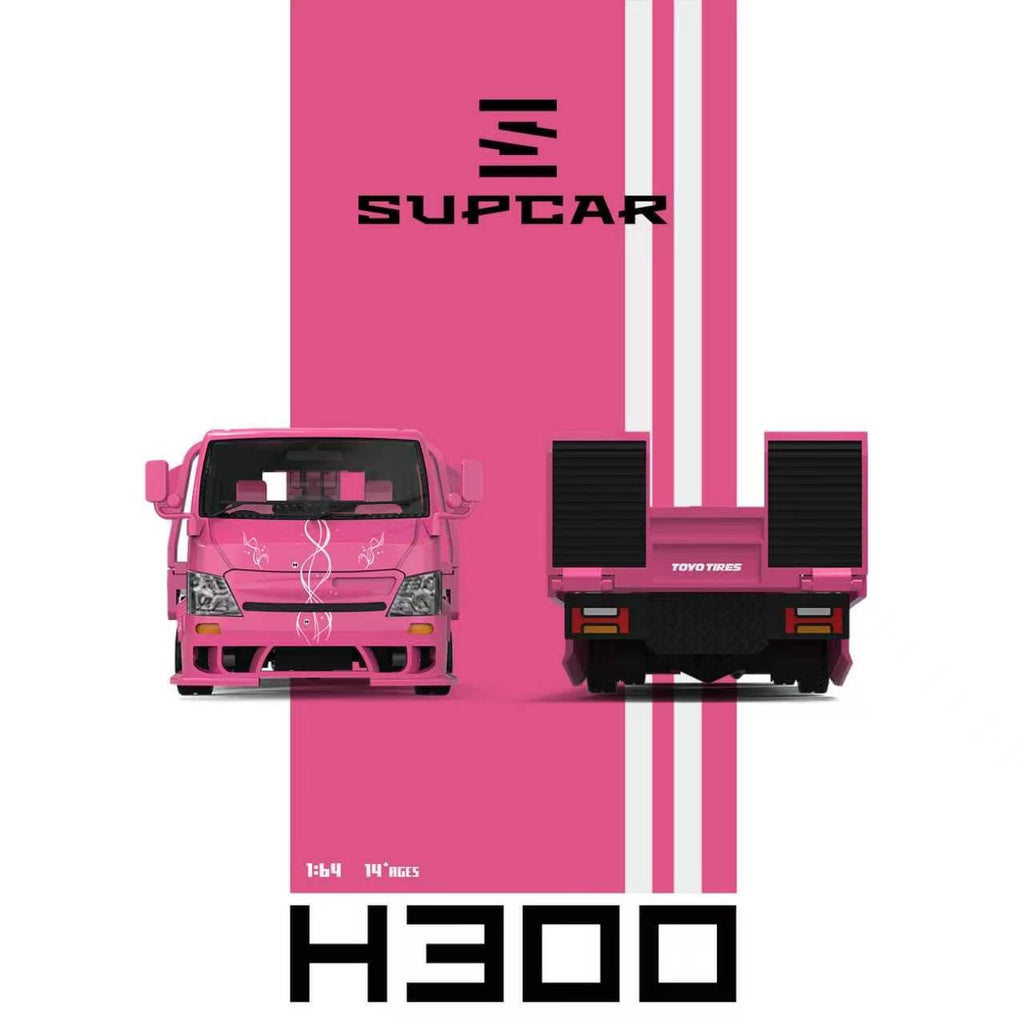 (Coming Soon) SUPCAR 1/64 H300 Flatbed Transport Trailer Fast & Furious 2 Pink Winged Angel Livery Diecast (Suki)