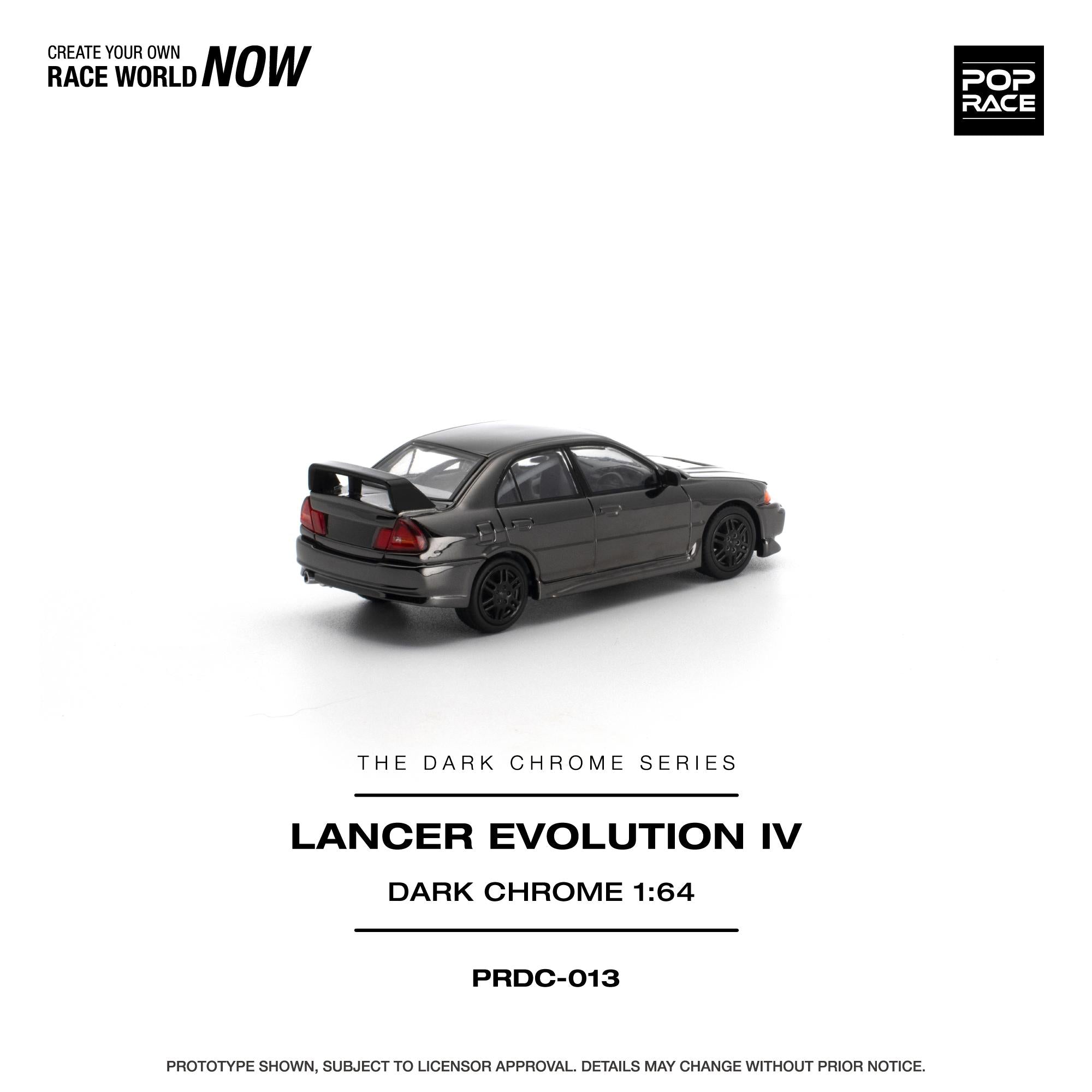 (Coming Soon) POPRACE 1/64 Lancer Evolution IV - Dark Chrome