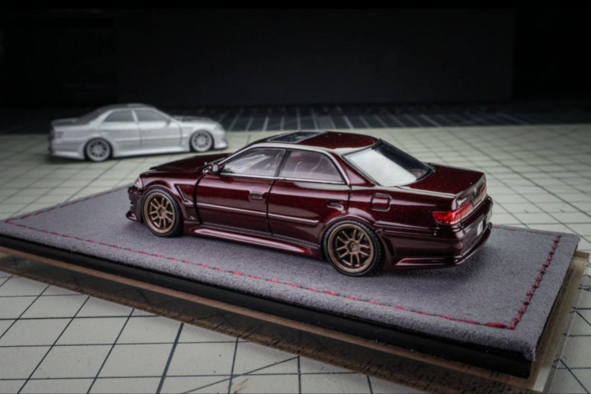 (Coming Soon) MORTALMODEL64 1:64 The Ridge Mark II JZX100 - Metalic Wine Red