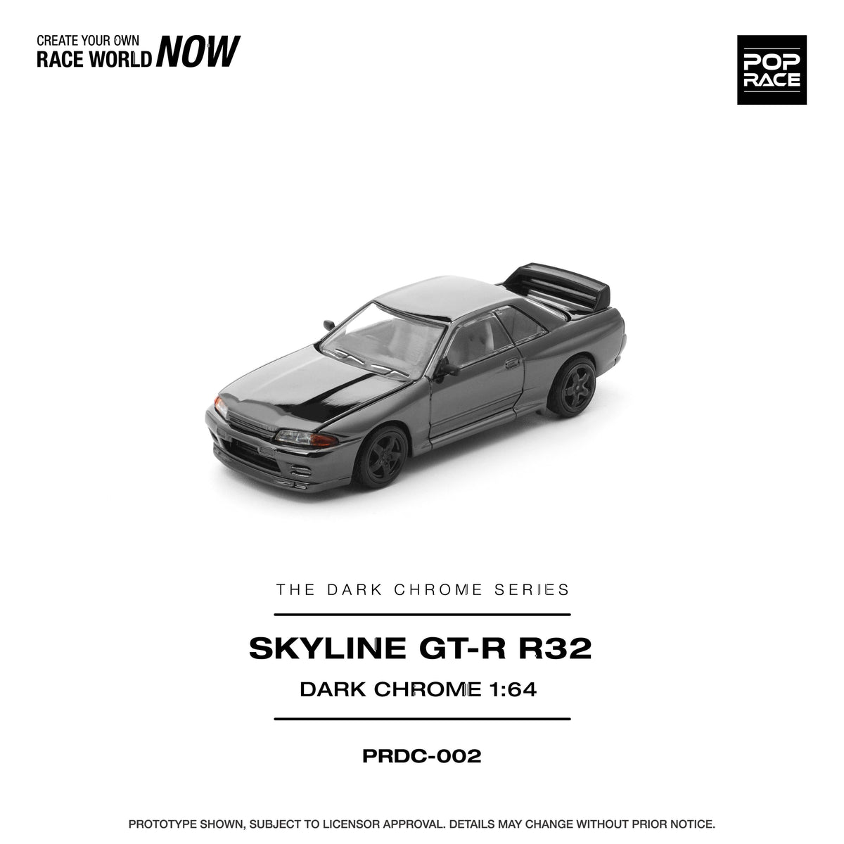 (Coming Soon) POPRACE 1:64 R32 GT-R - Dark Chrome
