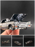 (Coming Soon) FINEWORKS64 1/64 Impala Lowrider Black Gold Bouncing Car - Black Gold