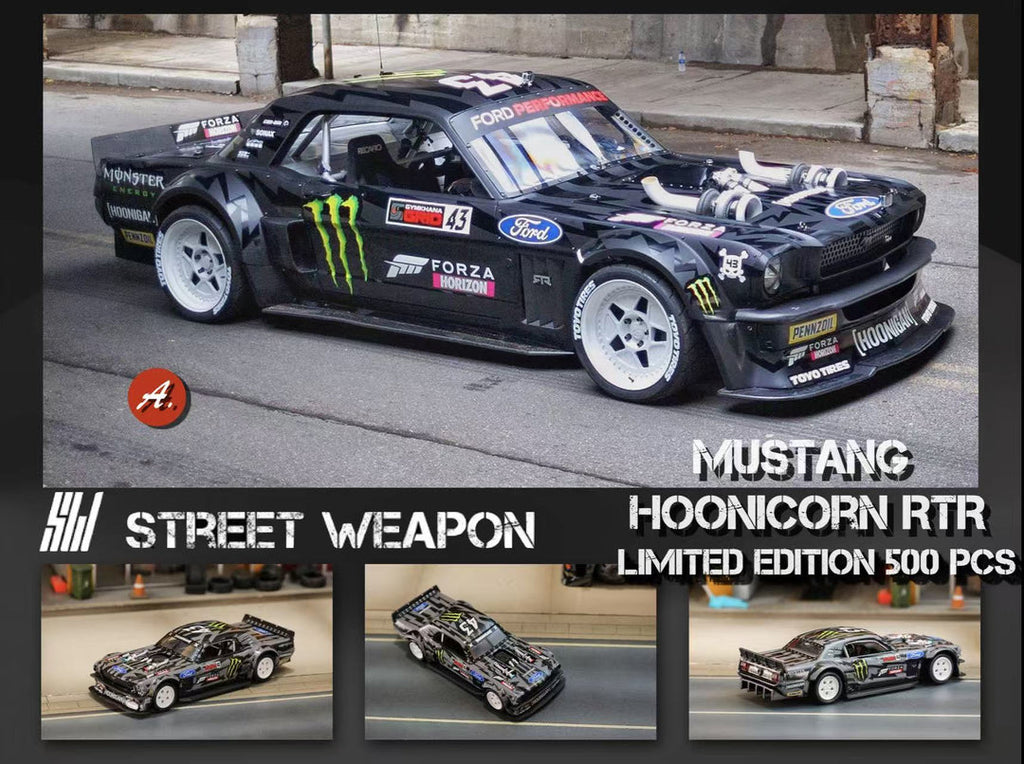 (Coming Soon) STREETWARRIOR 1:64 "Monster Livery" Ford Mustang 1965 Hoonicorn RTR V3 HORZON Car Diecast