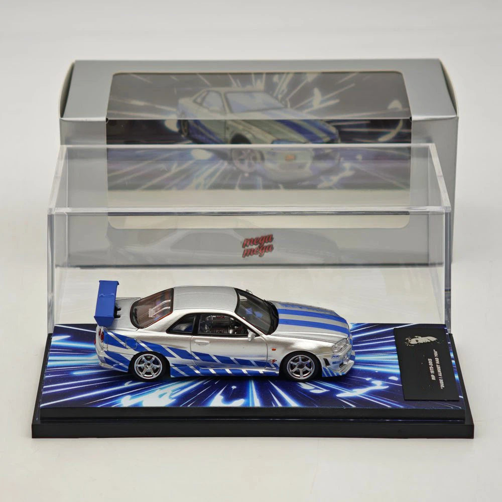 (Coming Soon) MEGAMEGA 1:64 Nissan Skyline GT-R R34 - 2 Fast 2 Furious livery