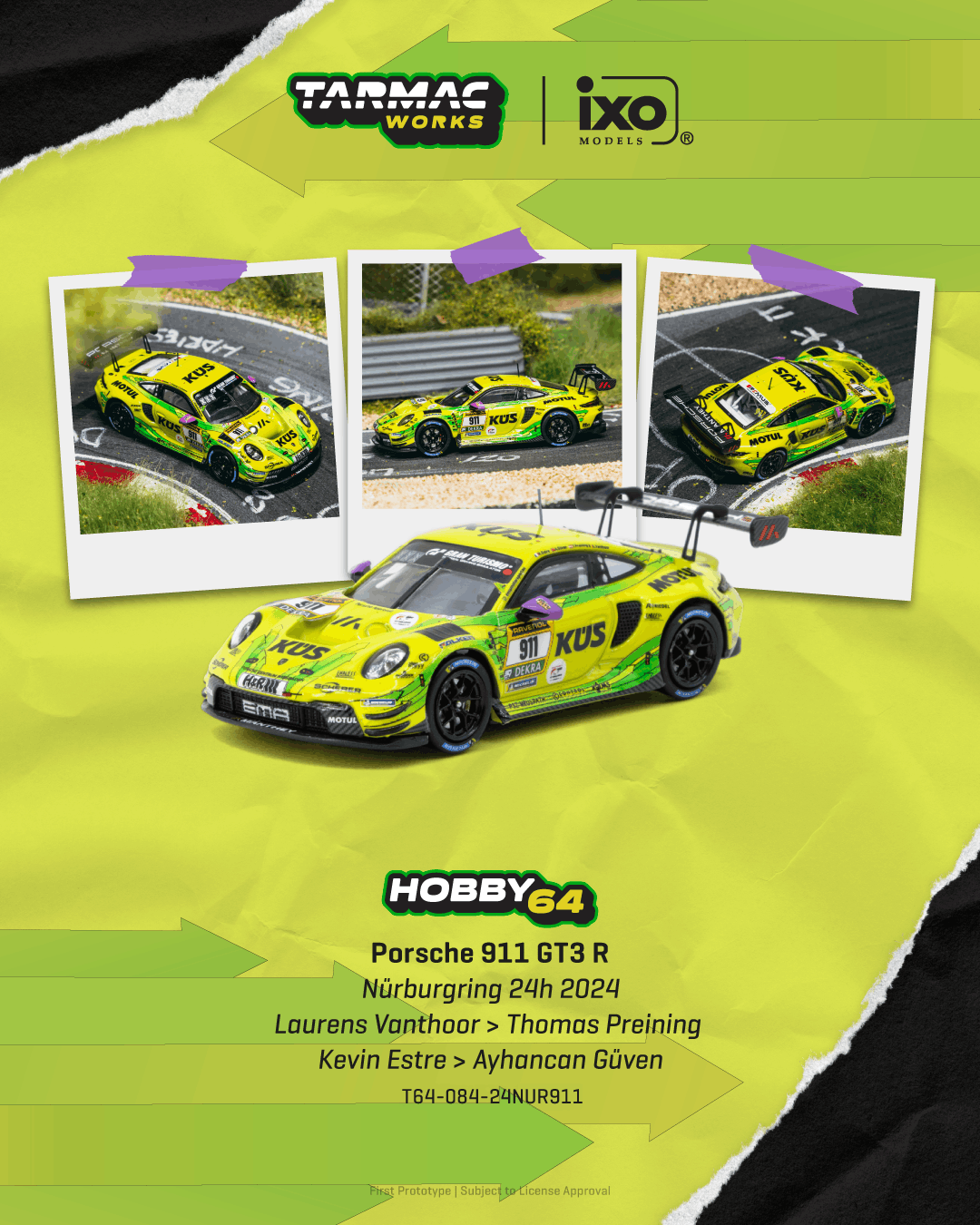 (Coming Soon) TARMACWORKS 1/64 Porsche 911 GT3 R Nürburgring 24h 2024
