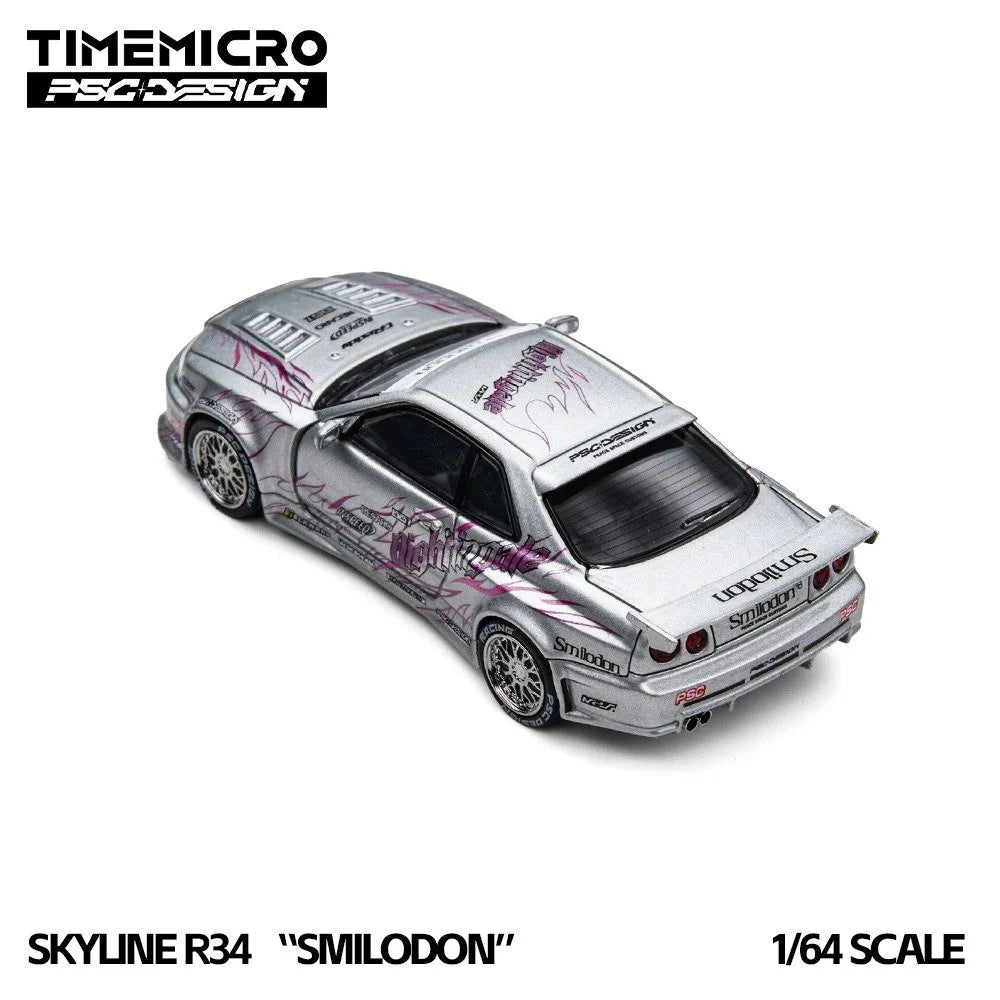 (Coming Soon) TIMEMICRO × PSC DESIGN 1:64 R34 "Tiger Tooth" Silver Nightingale
