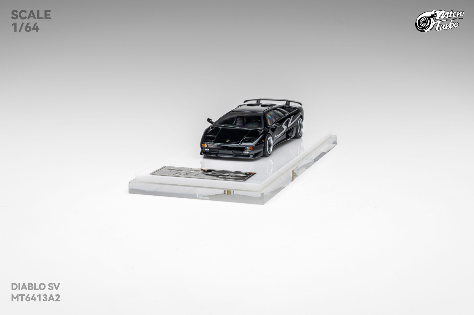 (Coming Soon) MICROTURBO 1/64 Lamborghini Diablo SV - Metallic Black