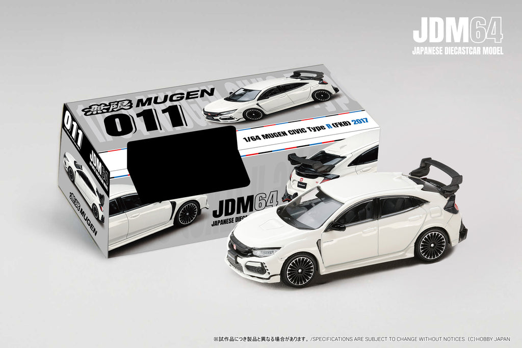 (Coming Soon) HOBBYJAPAN JDM64 1/64 MUGEN CIVIC TYPE R (FK8) 2017 - Championship White