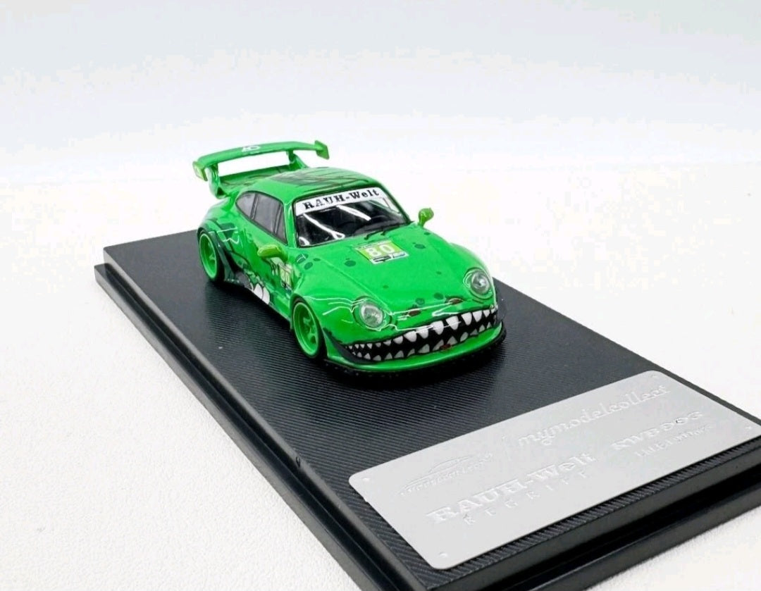(Coming Soon) MYMODELCOLLECT 1:64 Green Dinosaur RWB 993 + Figure Model