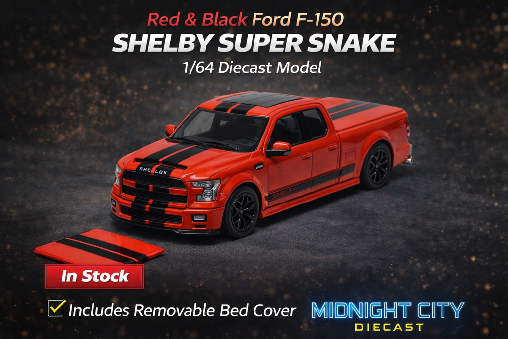 Funny Model 1/64 Ford F150 Super Snake Orange/Black Diecast Model Car