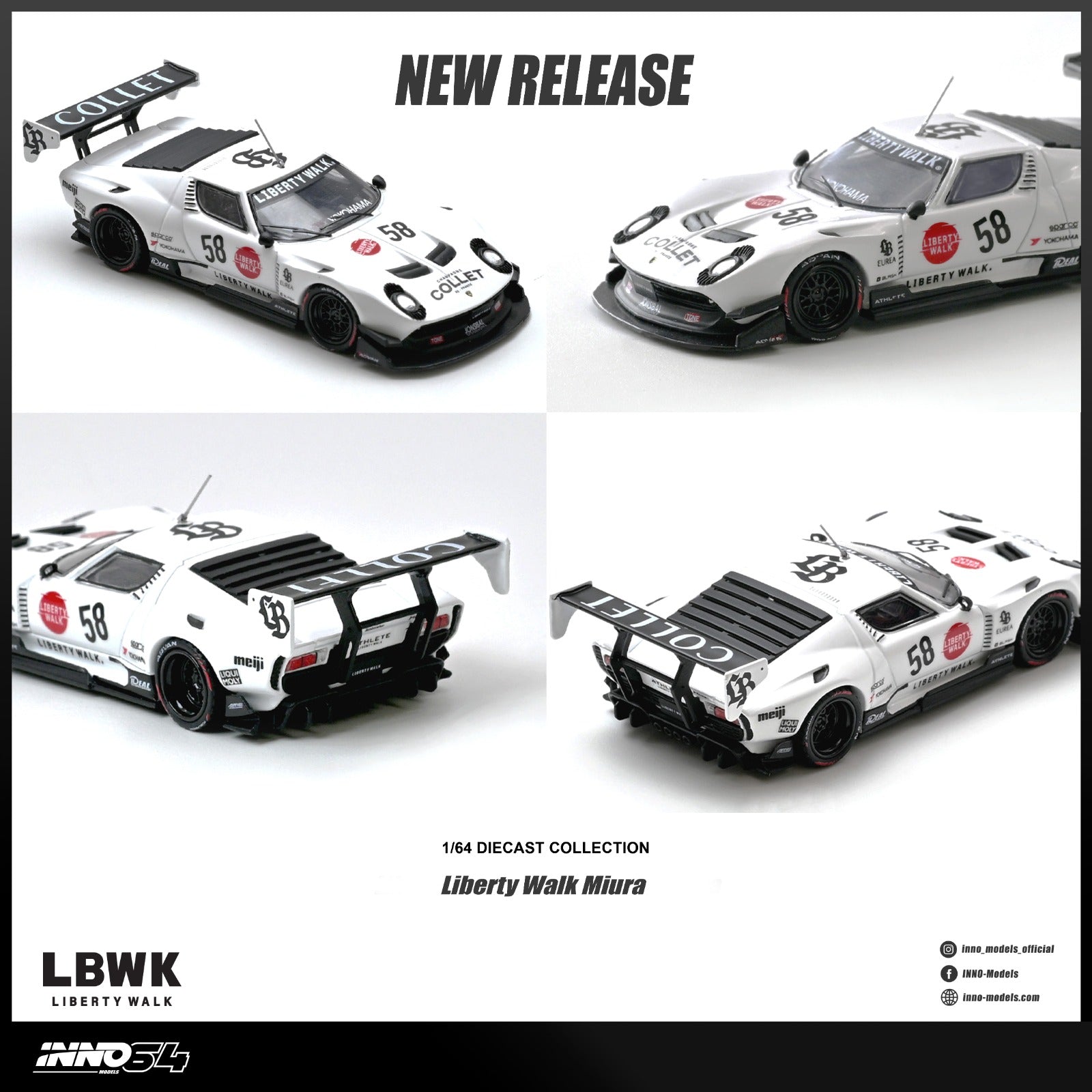(Coming Soon) INNO64 1/64 LB-Silhouette WORKS Miura GT **CHASE CARS ARE RANDOMLY PACKED**