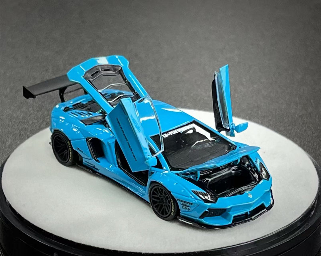 (Coming Soon) PGM 1:64 LBWK Lamborghini Aventador LP700-4 Blue - Luxury