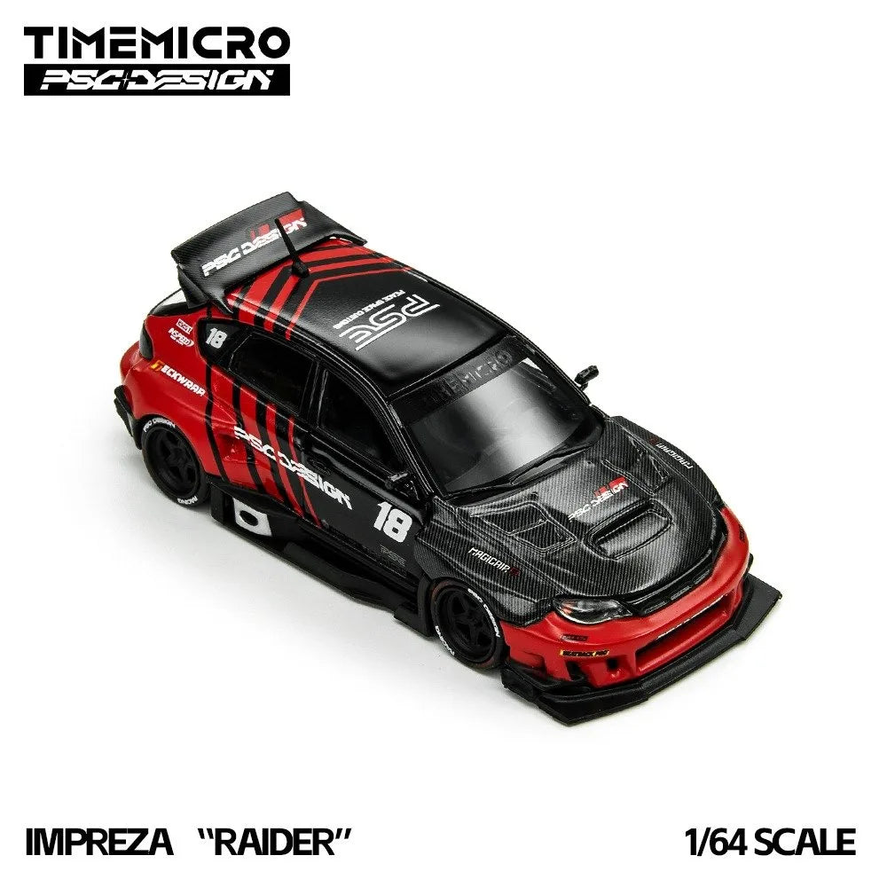 (Coming Soon) TIMEMICRO × PSC DESIGN 1:64 Impreza "Raider" Red & Black