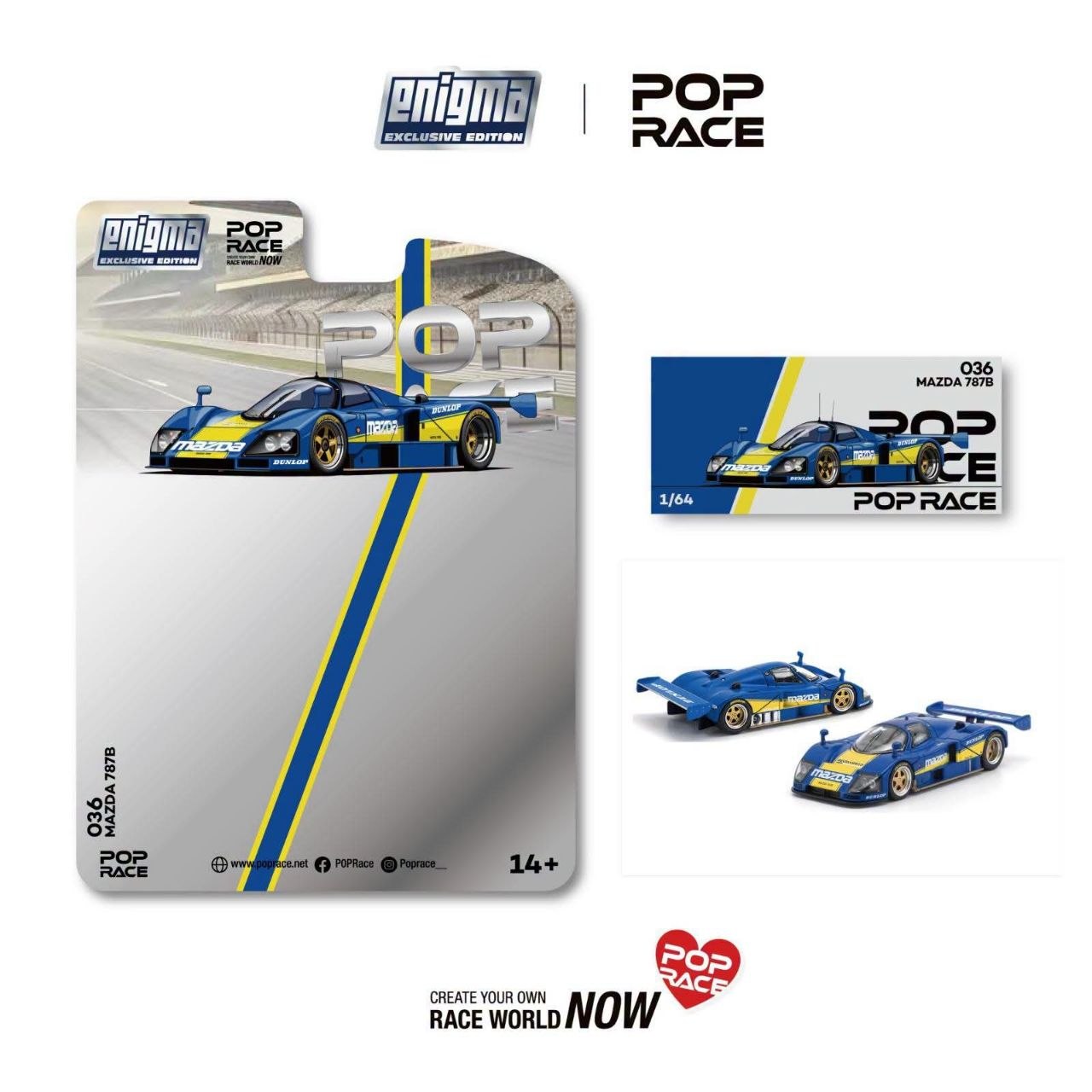 (Pre-Order) 1:64 POPRACE Enigma Exclusive Mazda 7B7 Racing **Chase distributed randomly** **DEADLINE July 7th, 2026**