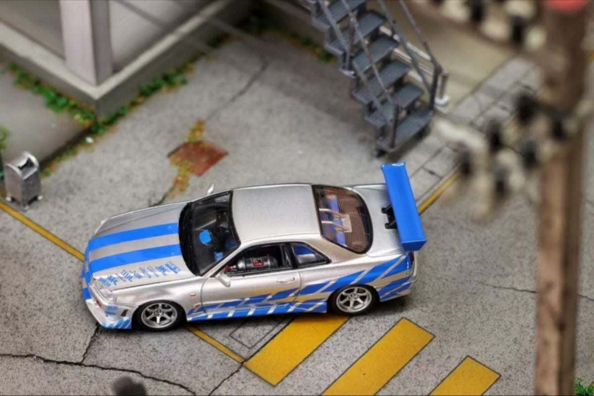 (Coming Soon) MEGAMEGA 1:64 Nissan Skyline GT-R R34 - 2 Fast 2 Furious livery