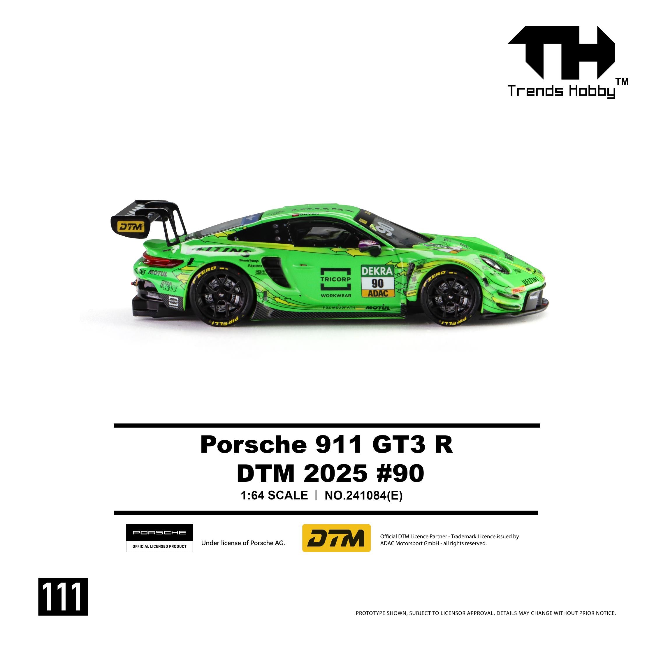 (Coming Soon) TRENDSHOBBY 1/64 Porsche 911 GT3 R - DTM 2025 #90