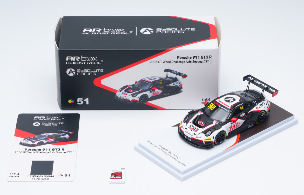 (Coming Soon) ALMOSTREAL 1/64 Porsche 911 GT3 R - 2026 GT World Challenge Asia Sepang #918