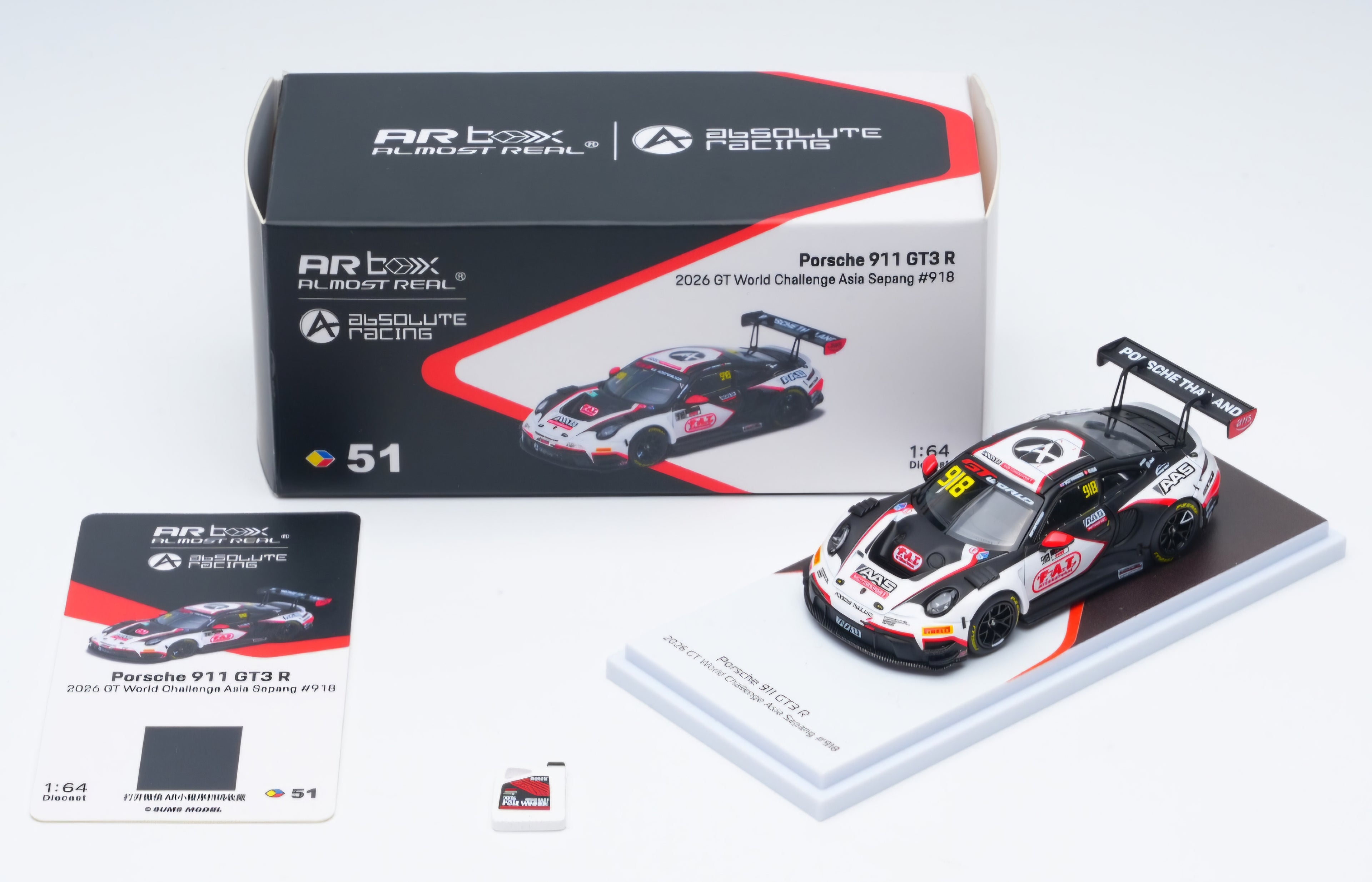 (Coming Soon) ALMOSTREAL 1/64 Porsche 911 GT3 R - 2026 GT World Challenge Asia Sepang #918