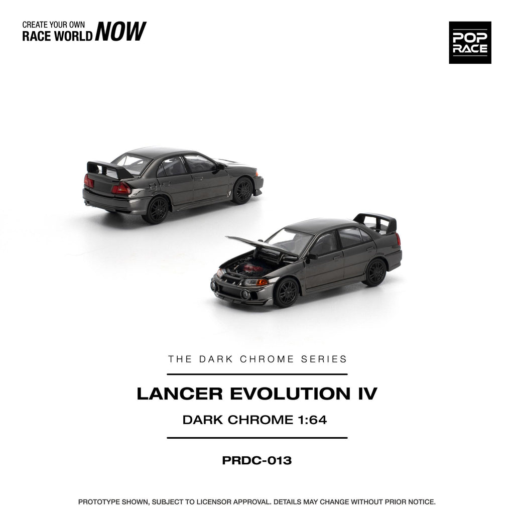 (Coming Soon) POPRACE 1/64 Lancer Evolution IV - Dark Chrome