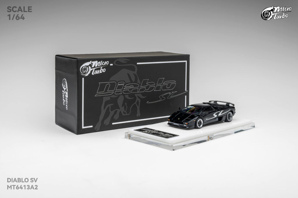 (Coming Soon) MICROTURBO 1/64 Lamborghini Diablo SV - Metallic Black
